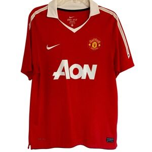 Nike Manchester United 2010 2011 Home Jersey AON Red Dri-Fit Men M